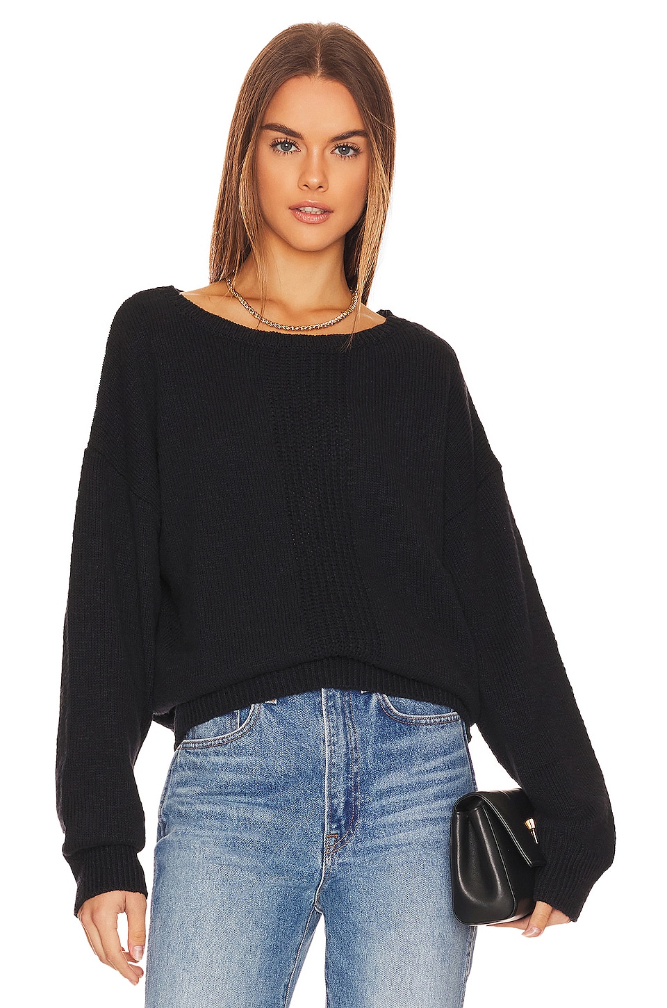 Bobi Center Stitch Boatneck Sweater