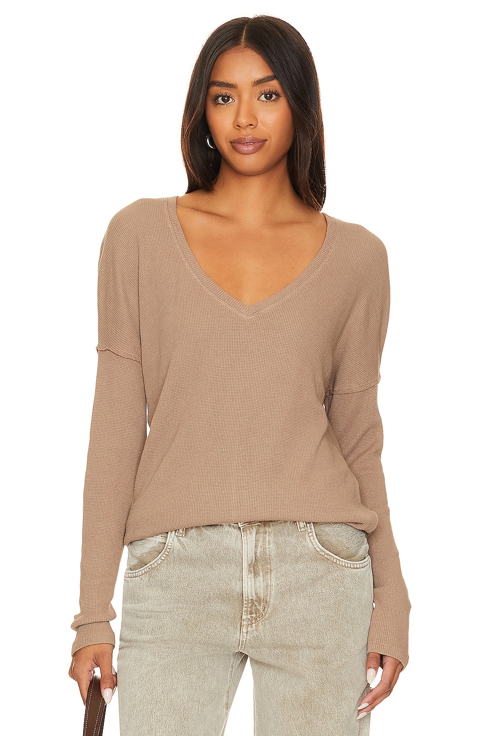 Bobi V Neck Long Sleeve Top