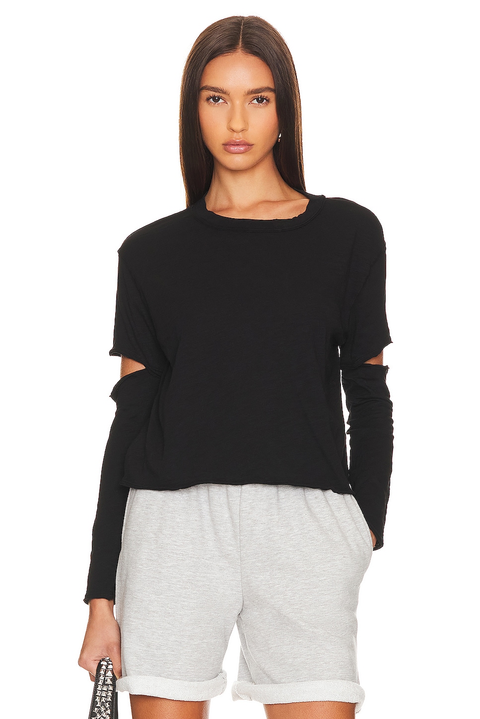 Bobi Elbow Cut Long Sleeve Top