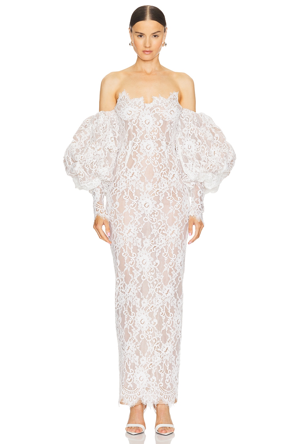 Bronx and Banco Colette Blanc Off The Shoulder Gown