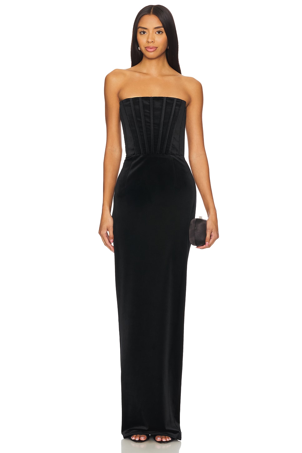 Bronx and Banco Florentina Strapless Velvet Gown