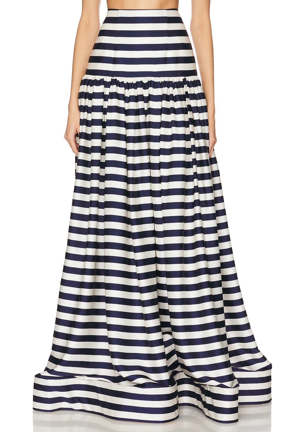 Bronx and Banco Quinn Striped Maxi Skirt in Navy & White