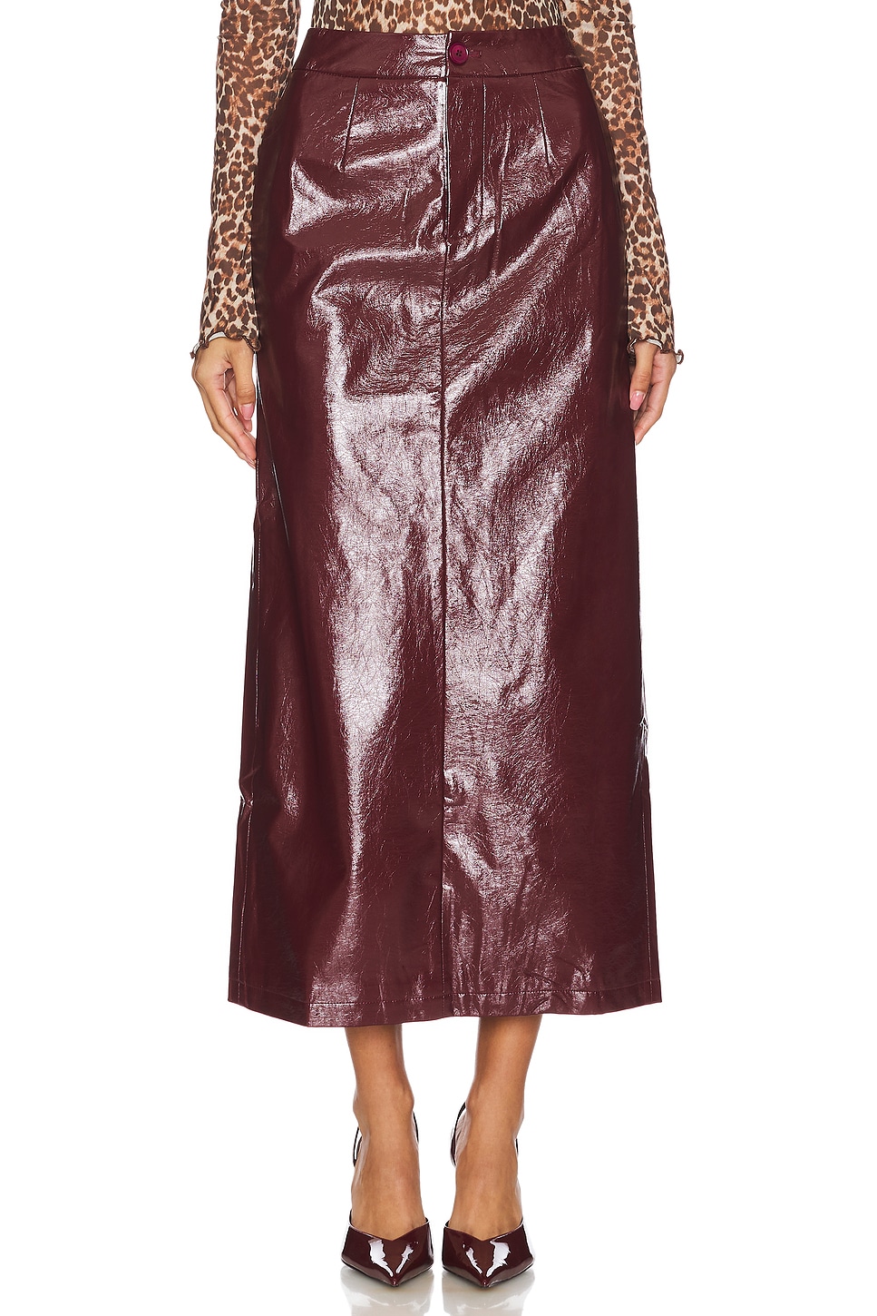 Bubish Eliza Leather Maxi Skirt