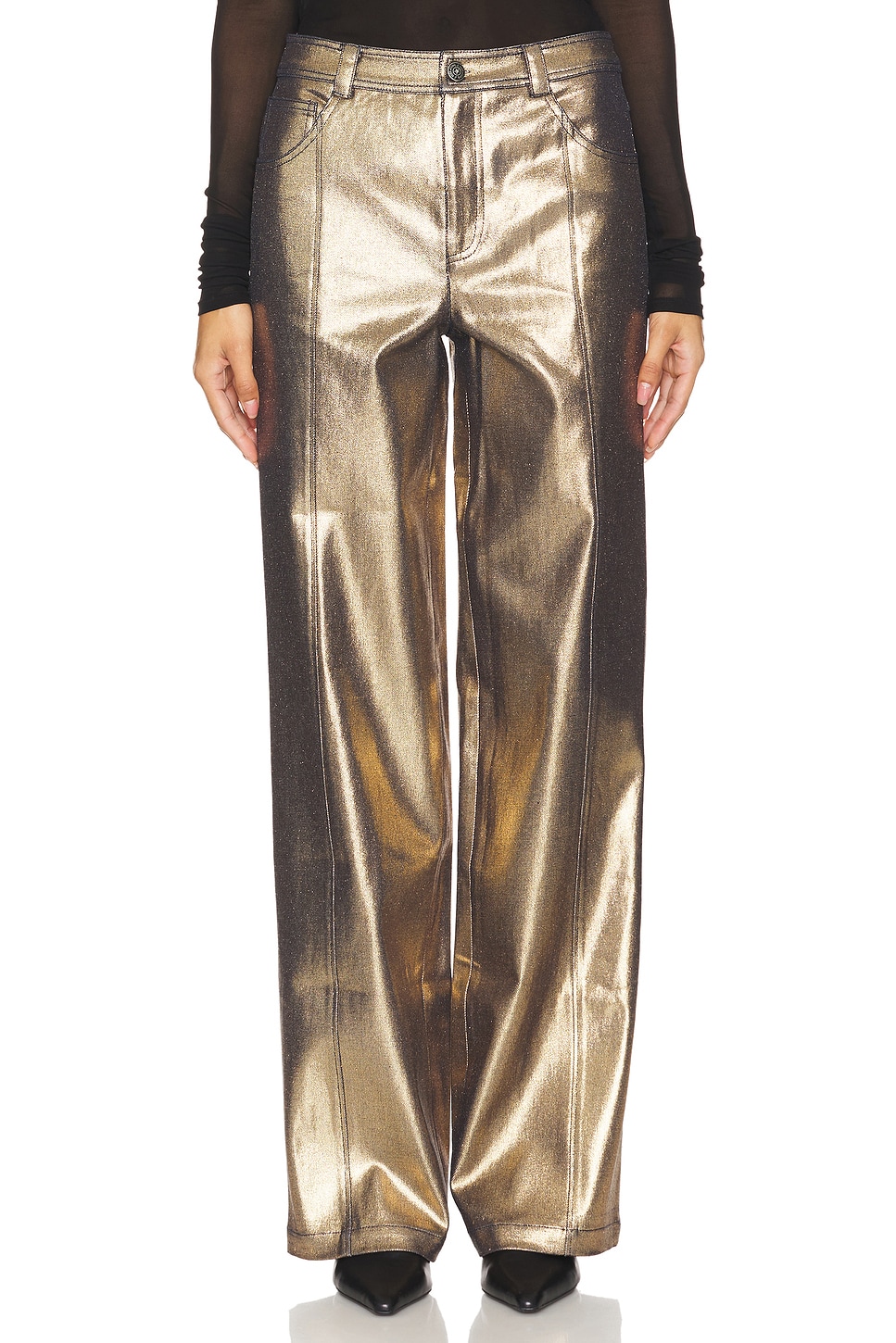 Cinq a Sept Gold Coated Francine Pant