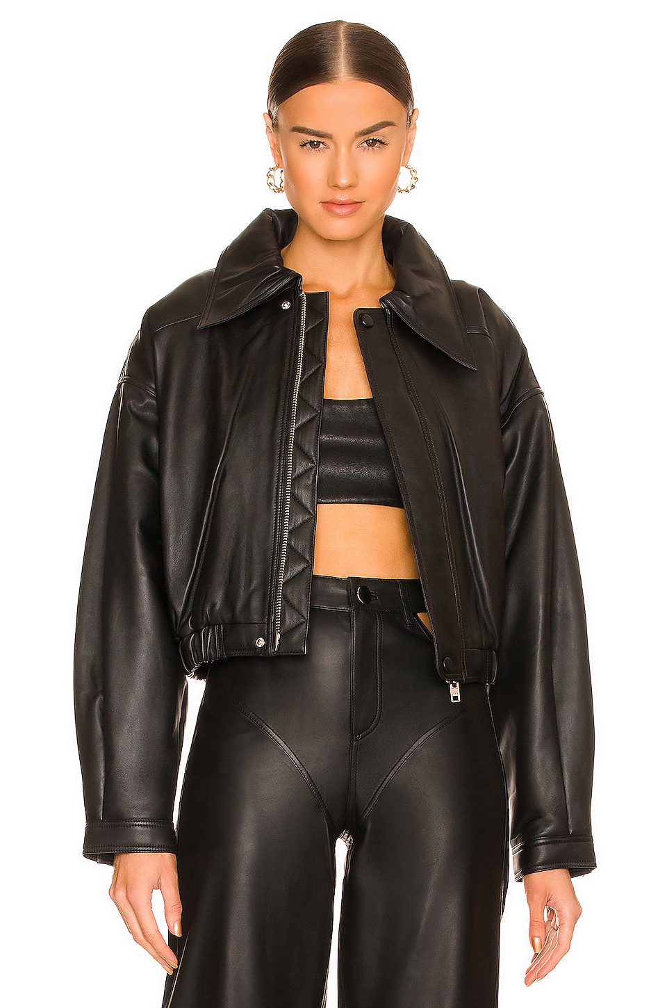 Camila Coelho Raven Leather Jacket