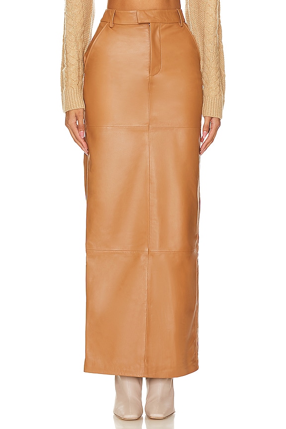 Camila Coelho Anabella Leather Maxi Skirt