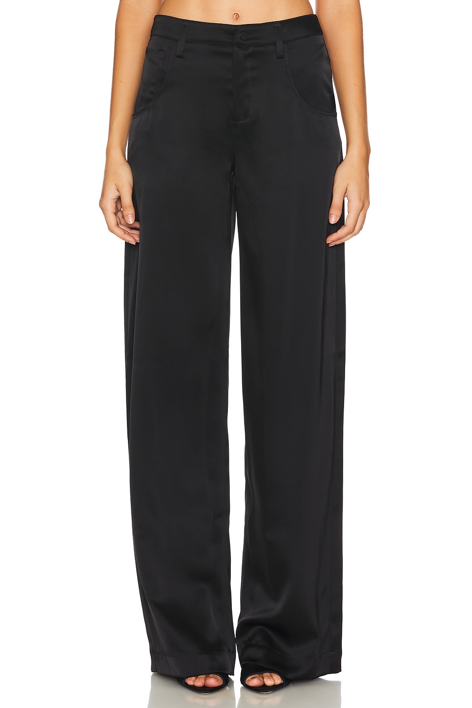 David Koma Satin Wide Leg Trouser