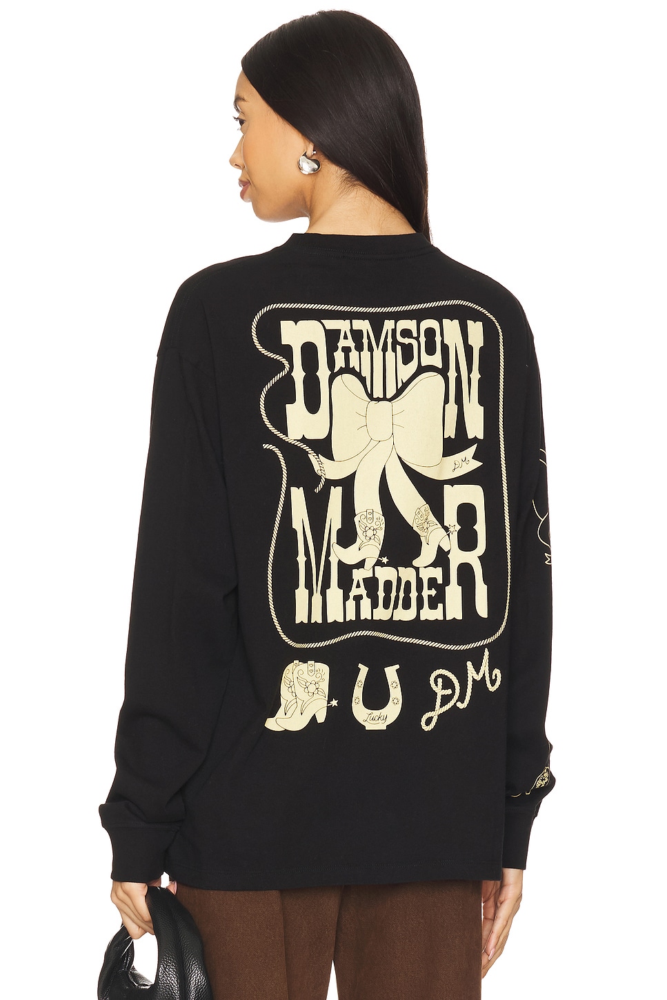 Damson Madder Cow Bow Long Sleeve Tee