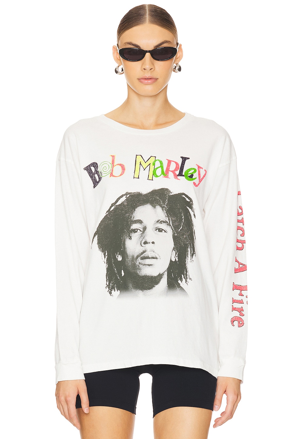 DAYDREAMER Bob Marley Catch A Fire Relaxed Long Sleeve Tee Shirt