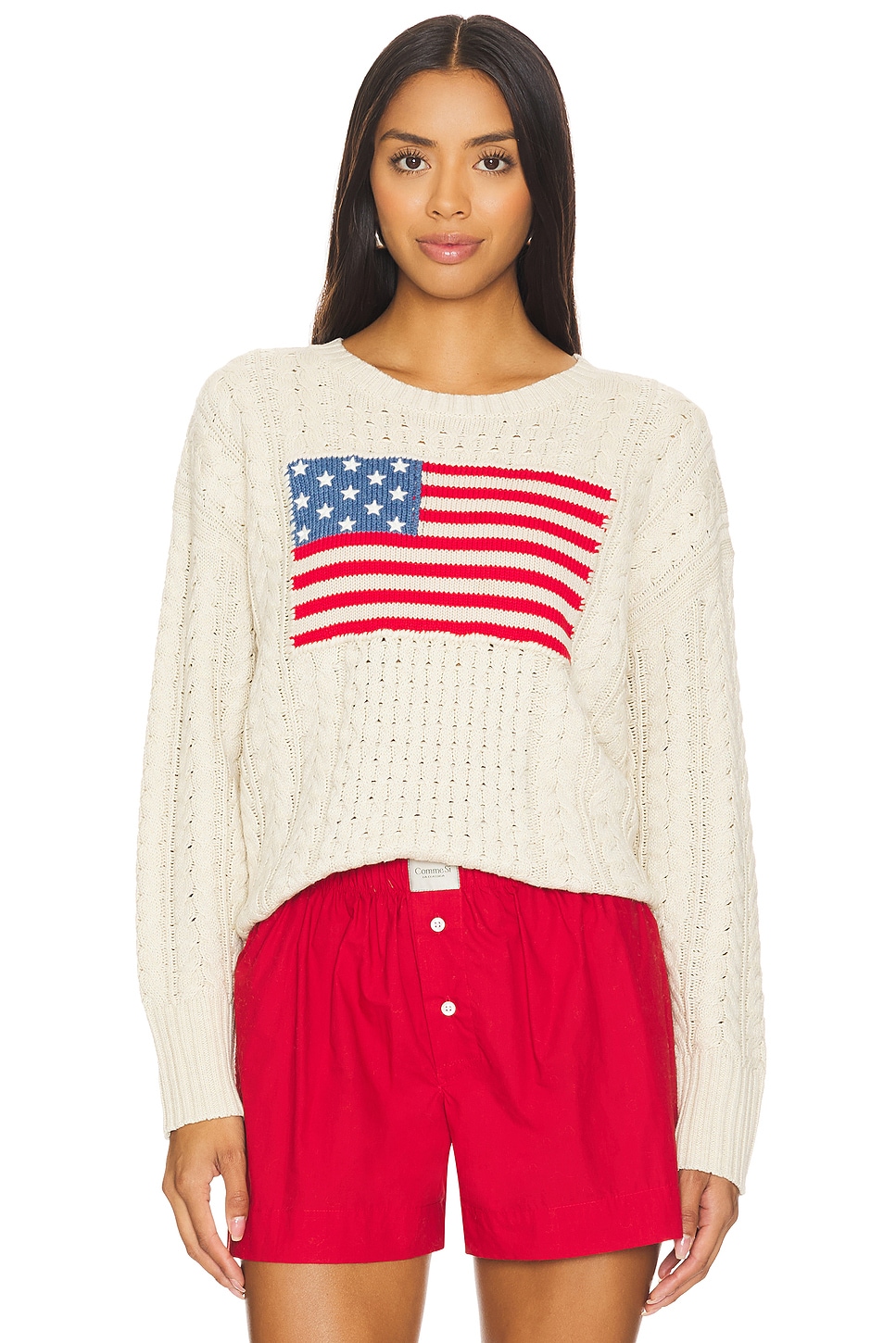 Denimist American Flag Easy Cable Sweater