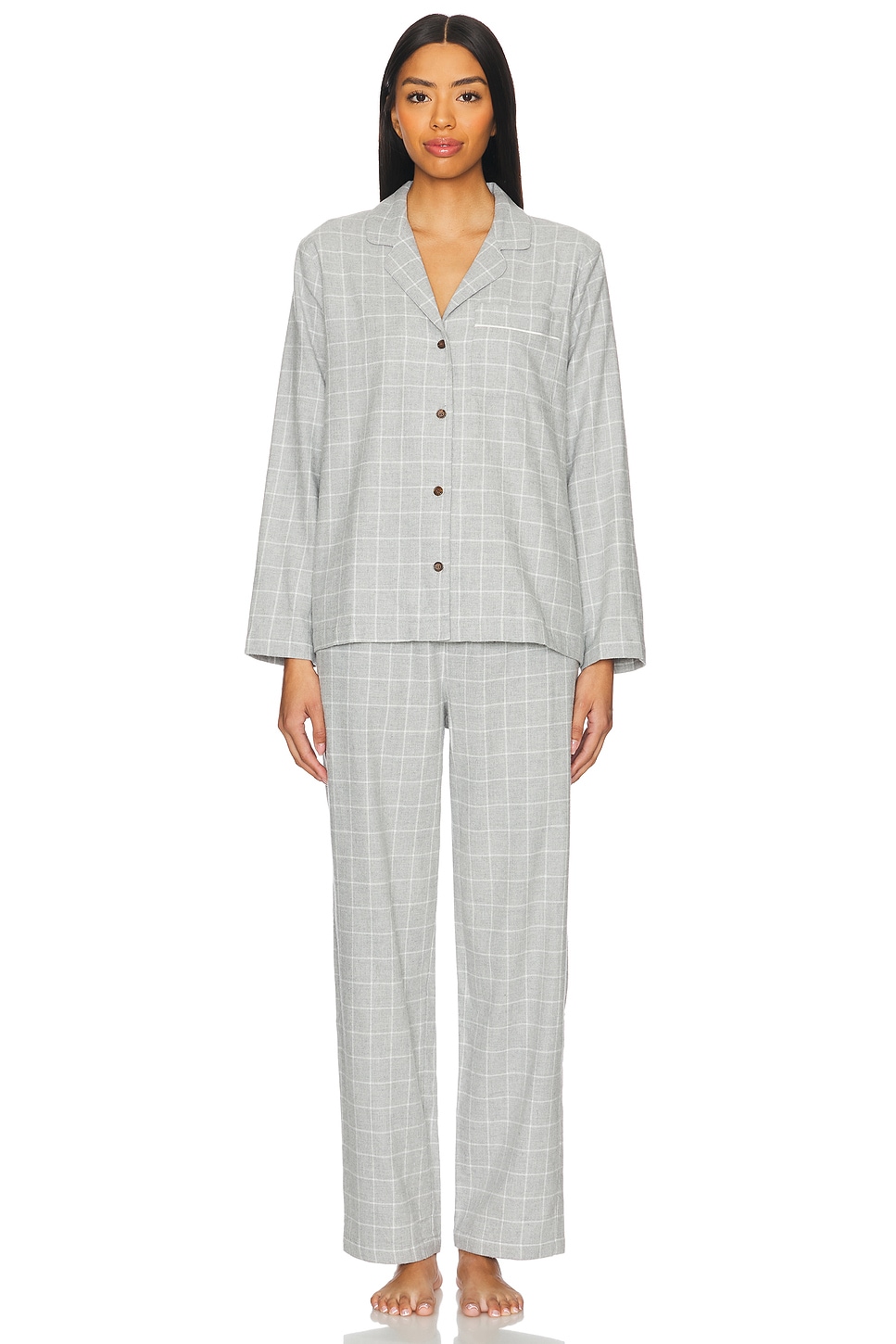 eberjey Flannel Long PJ Set