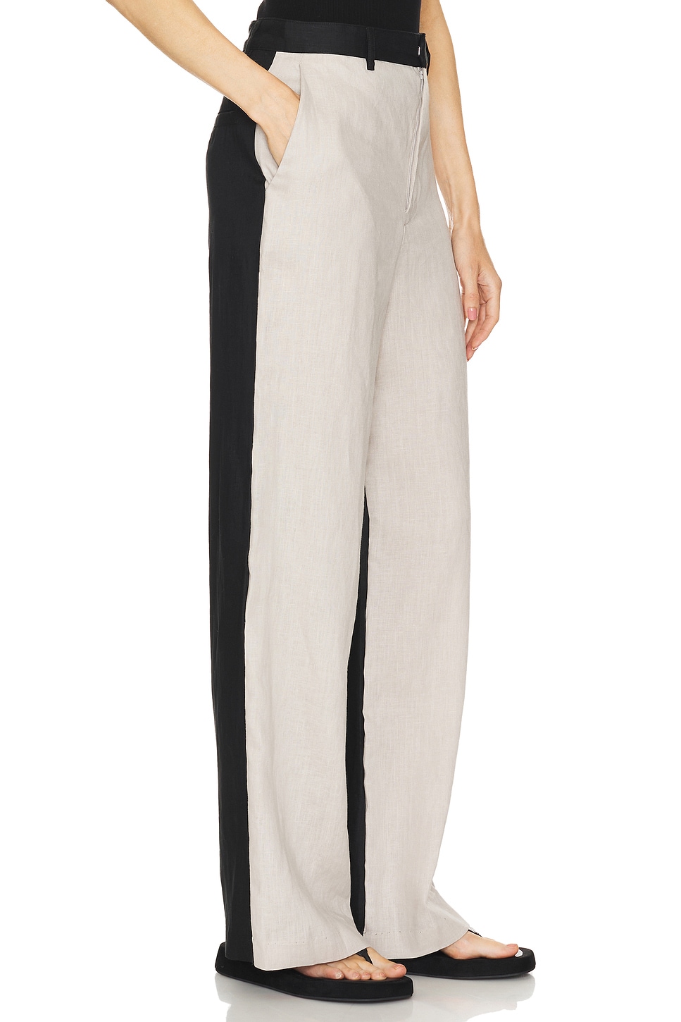 Enza Costa Linen Colorblock Trouser