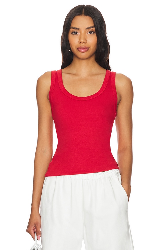 Enza Costa Supima Rib Scoop Tank