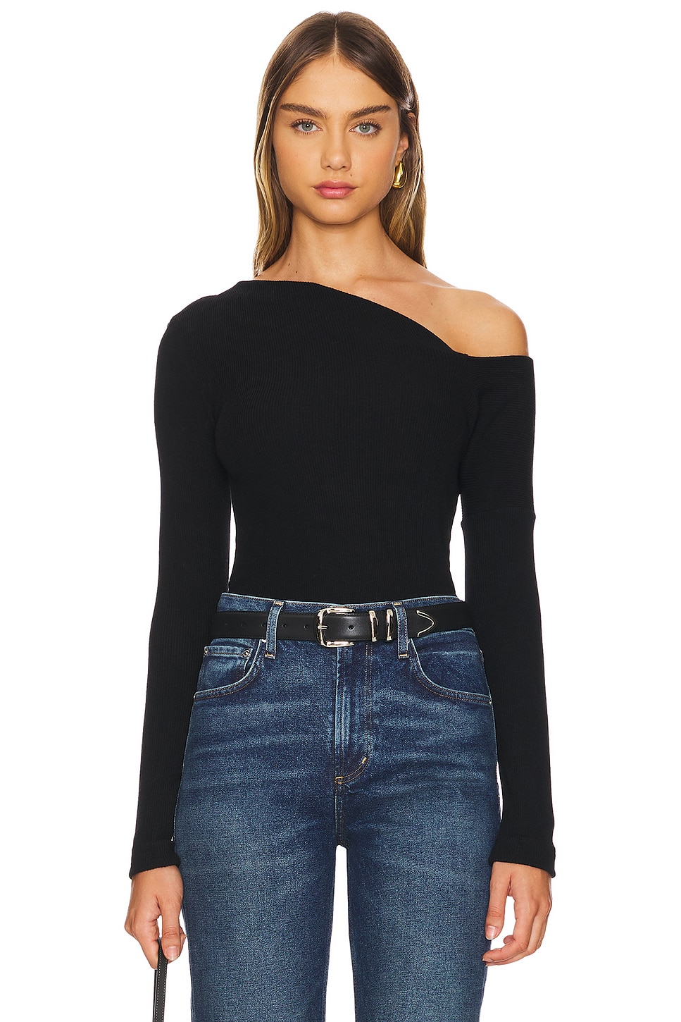 Enza Costa Knit Slouch Shoulder Long Sleeve