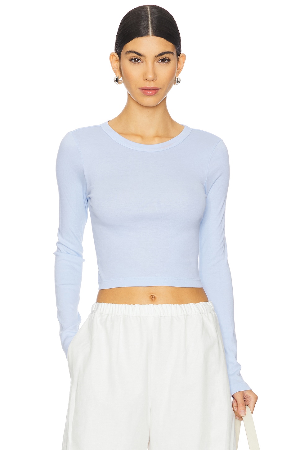 Enza Costa Supima Baby Long Sleeve Cropped Top