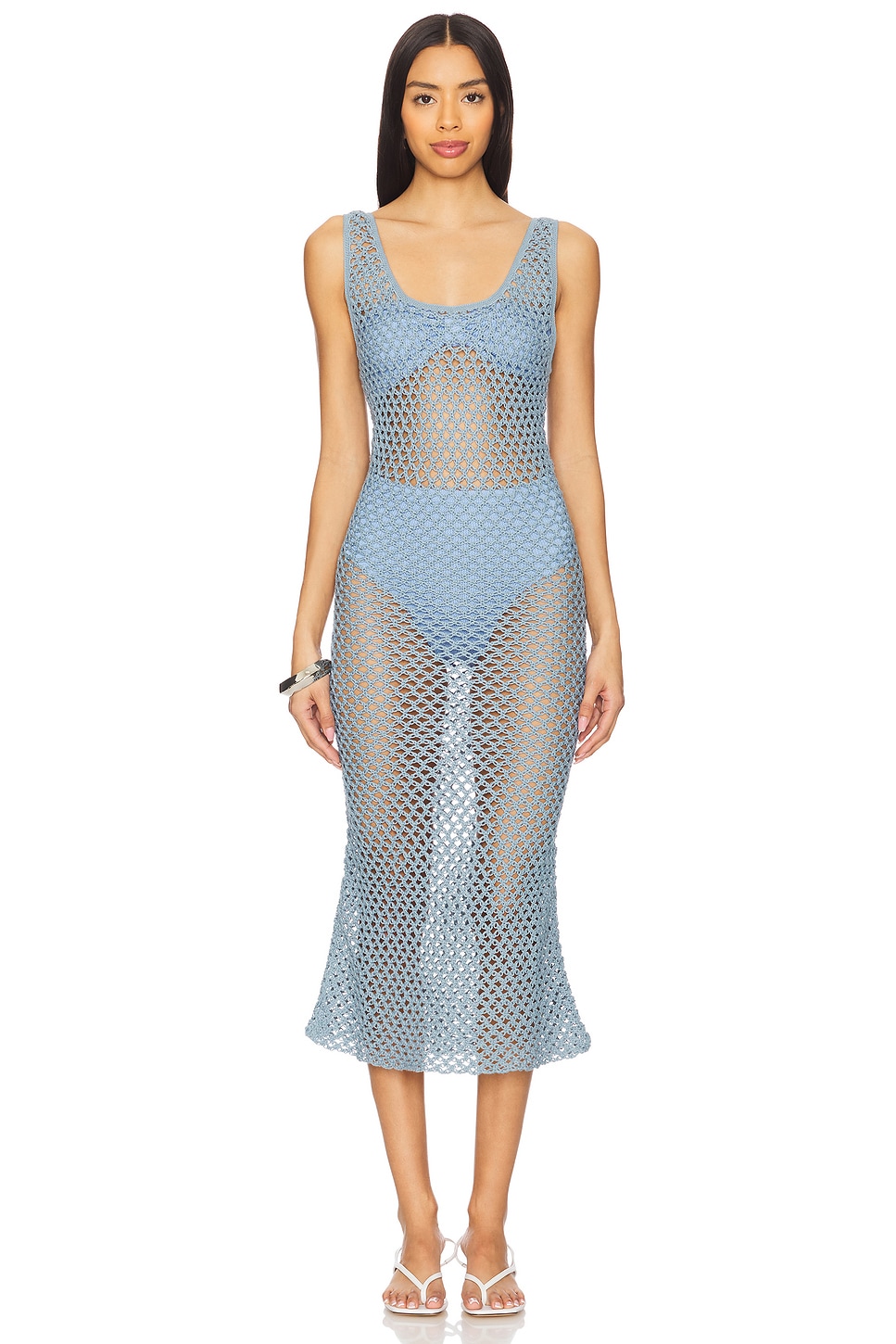 ESCVDO Illapa Crochet Midi Dress