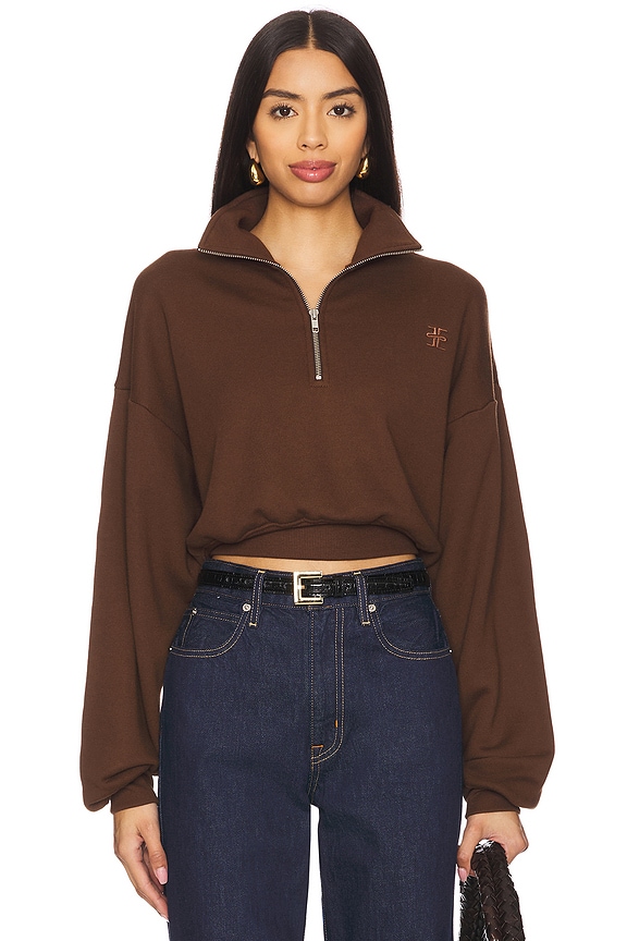 Eterne Cropped Half Zip Pullover