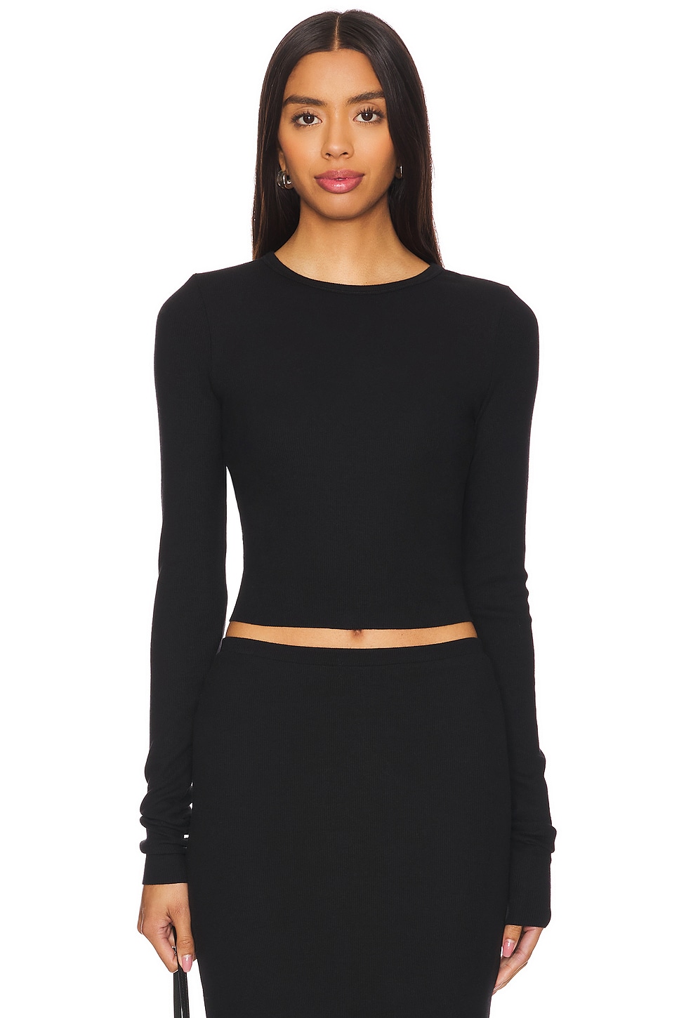 Eterne Cropped Long Sleeve Fitted Top