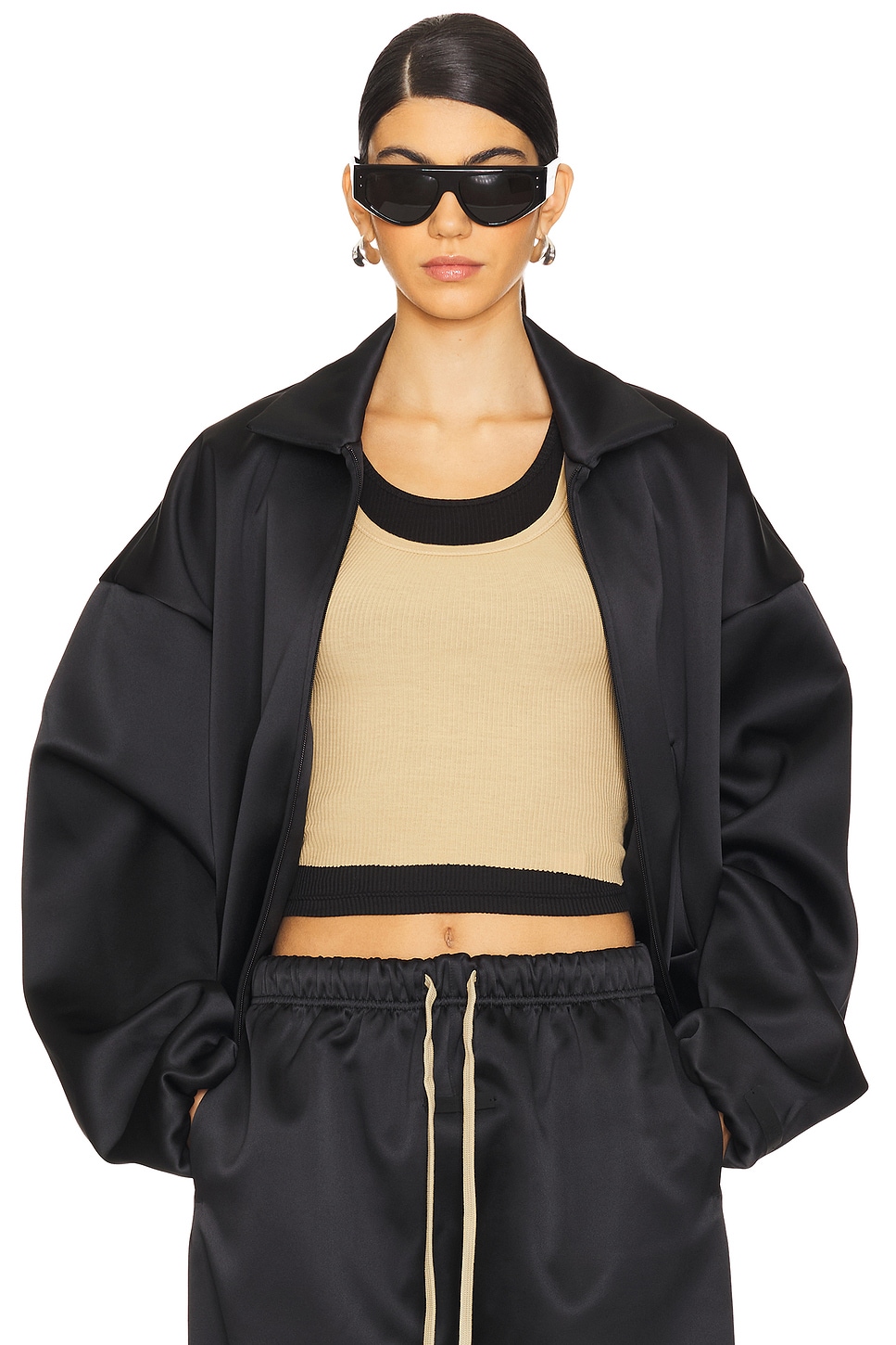 Fear of God ESSENTIALS Satin Nylon Bomber Jacket