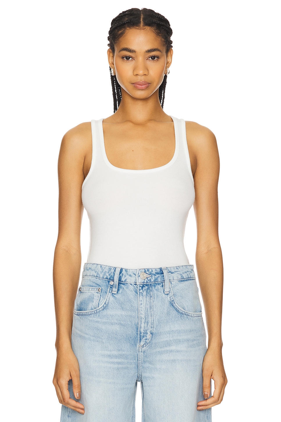 FRAME Rib Scoop Neck Tank