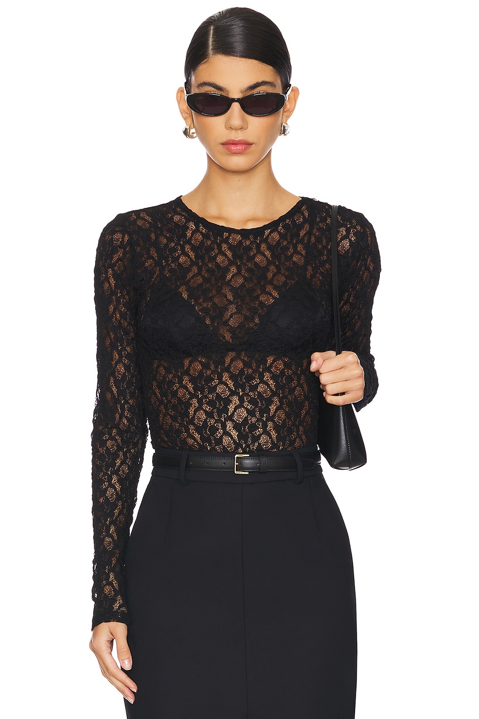 FRAME Mesh Lace Top