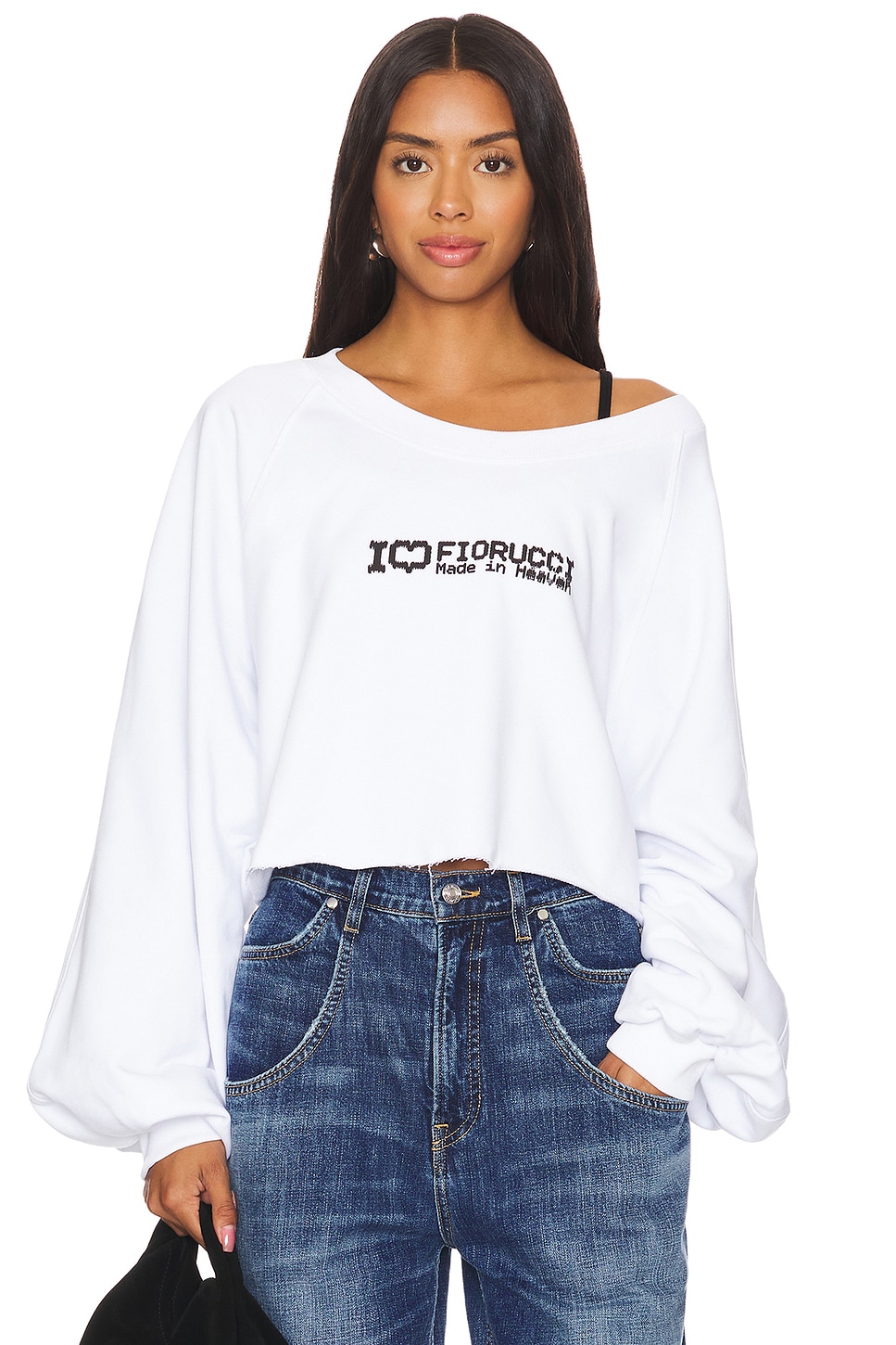 FIORUCCI I Love Fiorucci Print Cropped Sweatshirt