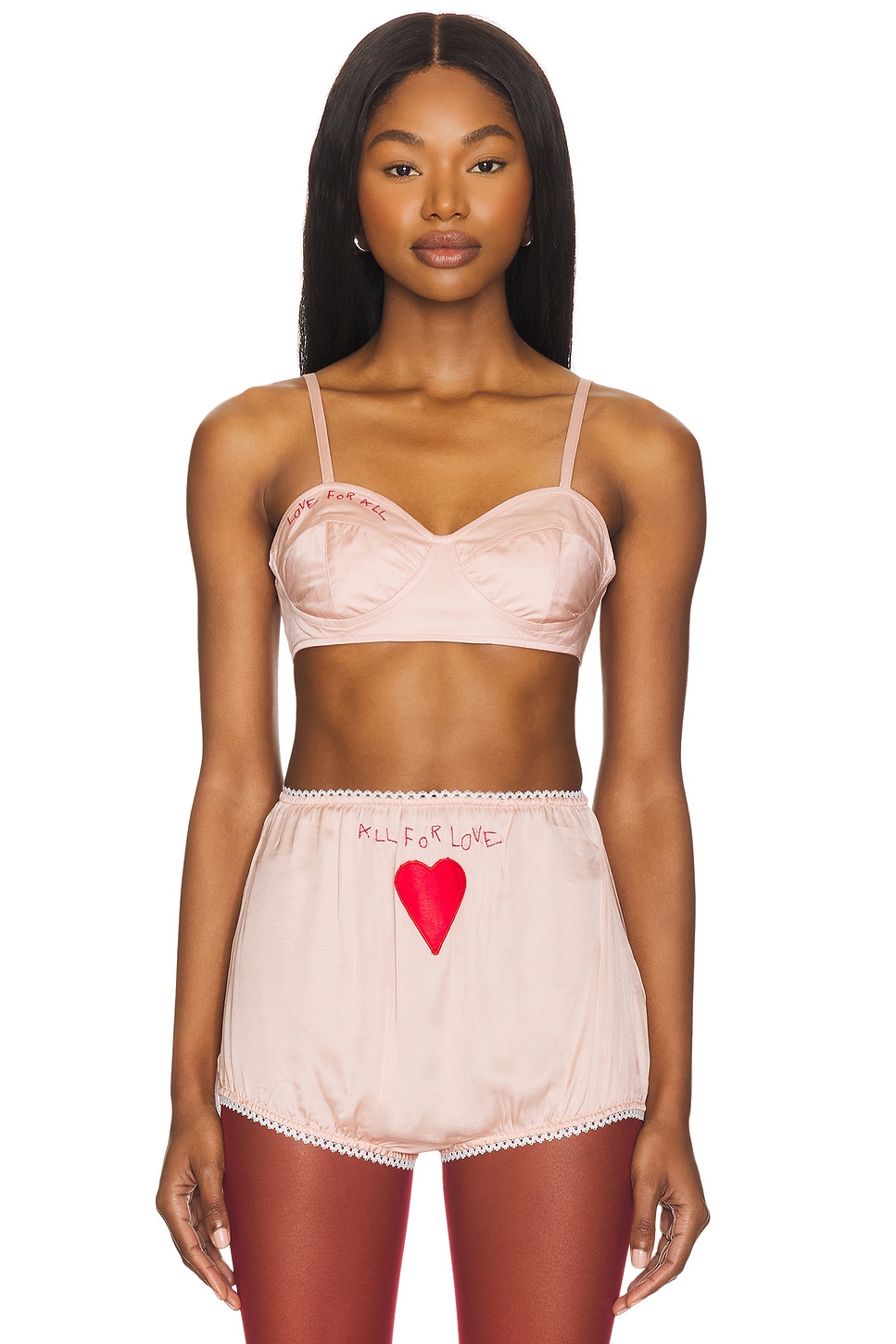 FIORUCCI Embroidered Satin Heart Bralette