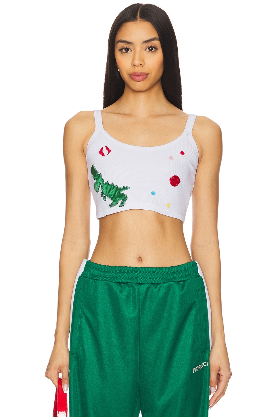 FIORUCCI Multipatch Dinosaur Cropped Tank Top