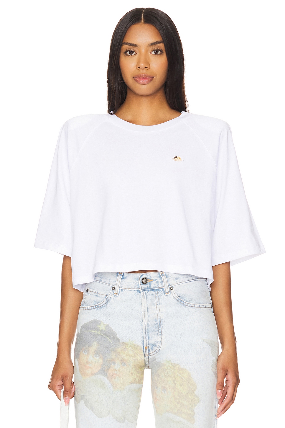 FIORUCCI Angel Patch Cropped Padded T-shirt