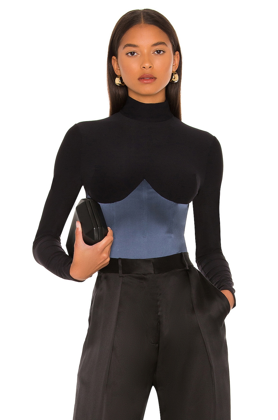 fleur du mal Mock Neck Long Sleeve Bodysuit