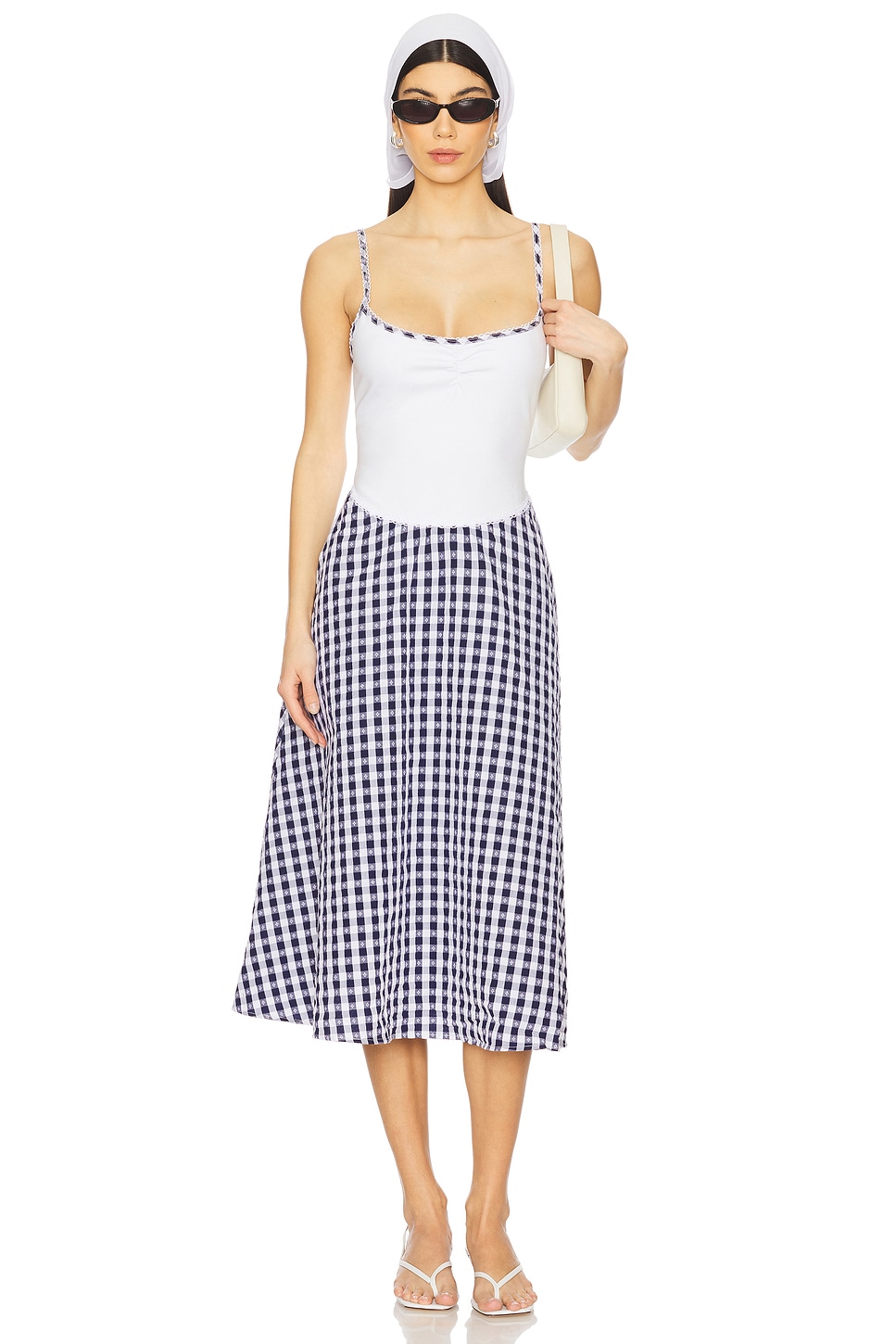 For Love & Lemons Gisella Gingham Midi Dress