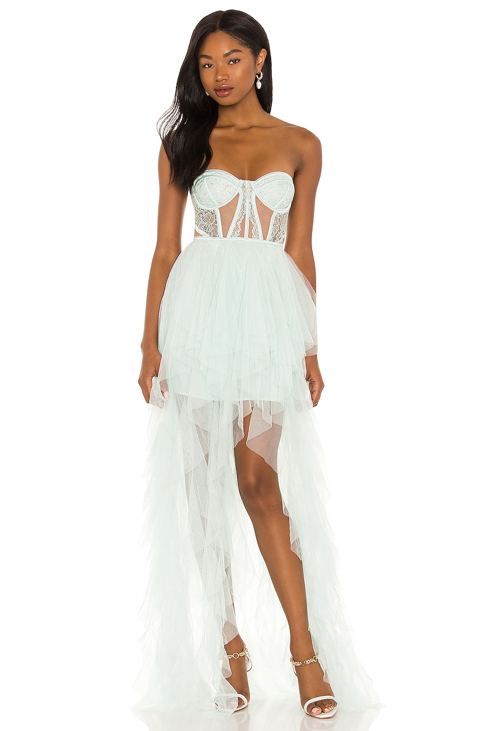 For Love & Lemons X REVOLVE Bustier Hi Low Gown