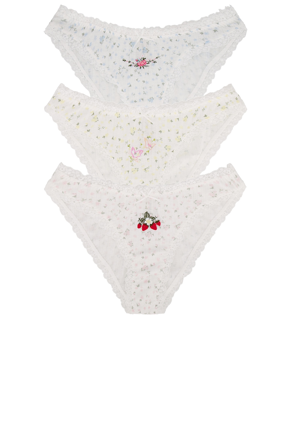 For Love & Lemons Floral Panty 3 Pack