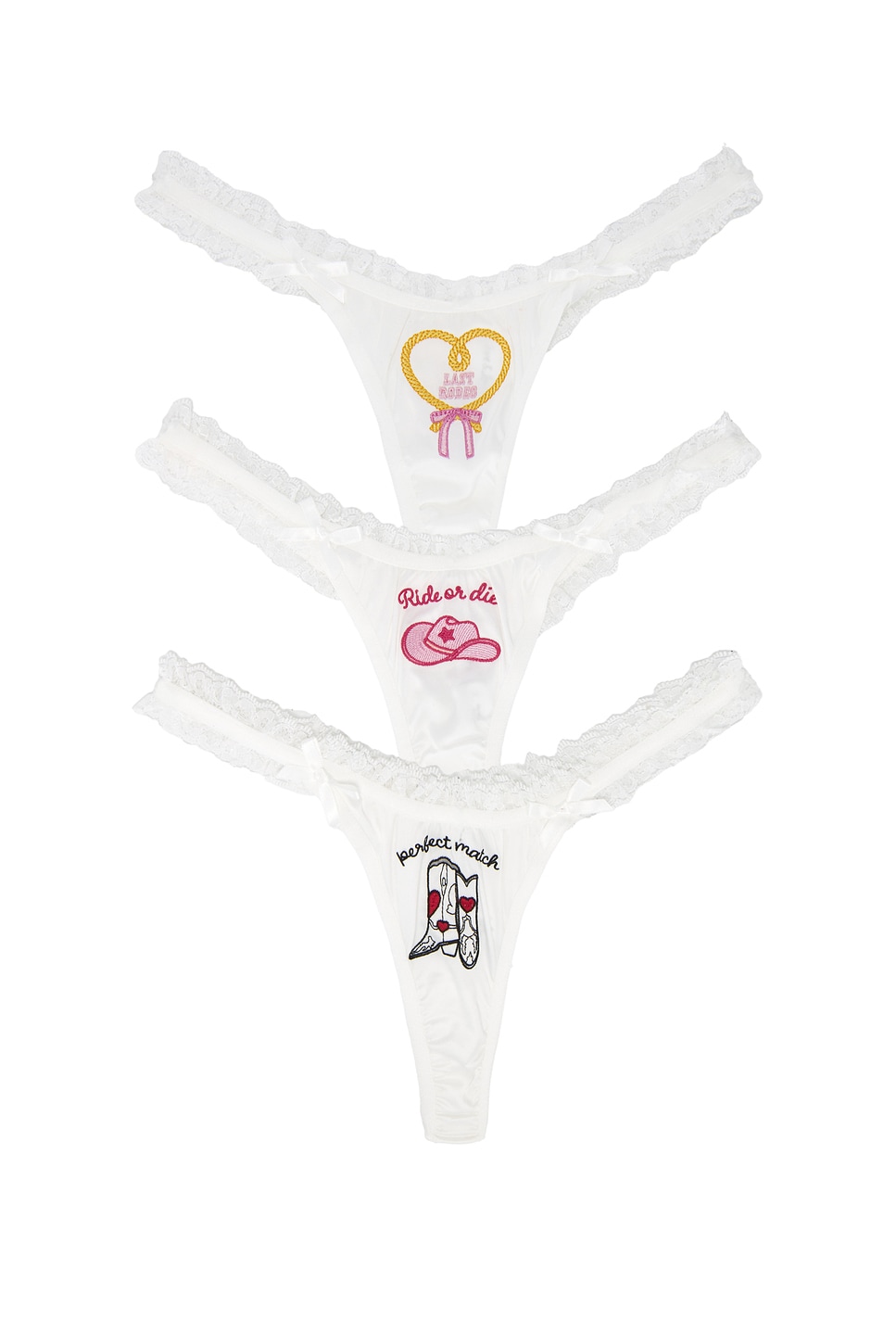 For Love & Lemons Bachelorette Thong Panty Pack of 3