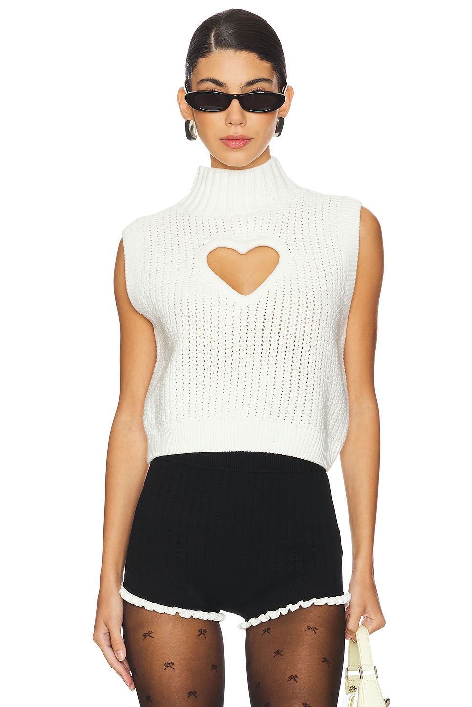 For Love & Lemons Rebecca Heart Sweater Vest