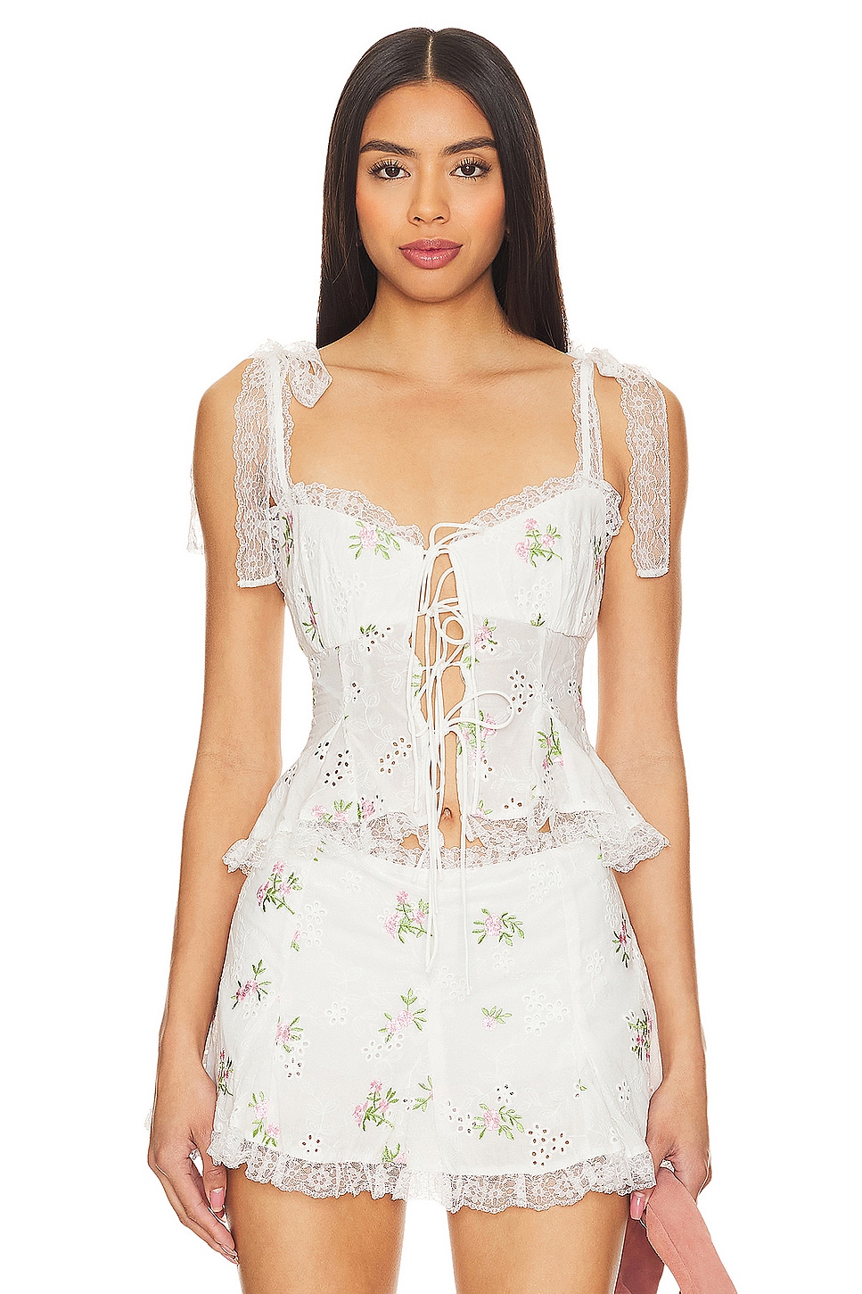 For Love & Lemons Kinsley Eyelet Top