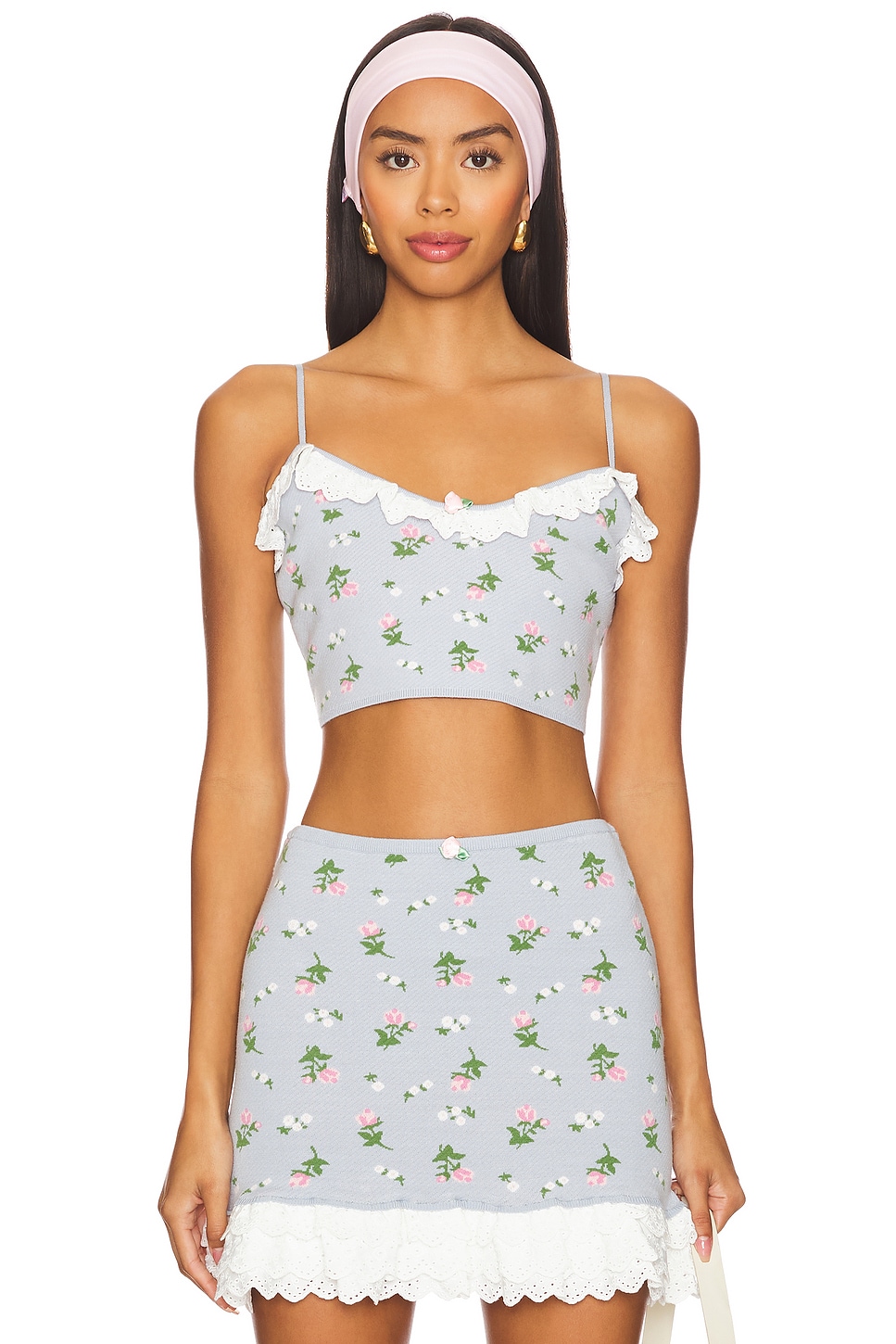 For Love & Lemons Amalia Knit Crop Top