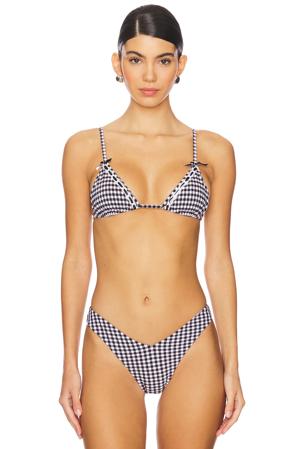 Frankies Bikinis Lumia Seersucker Gingham Top