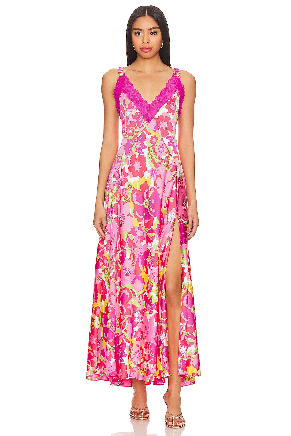 Free People All A Bloom Maxi Dress In Neon Pop Combo