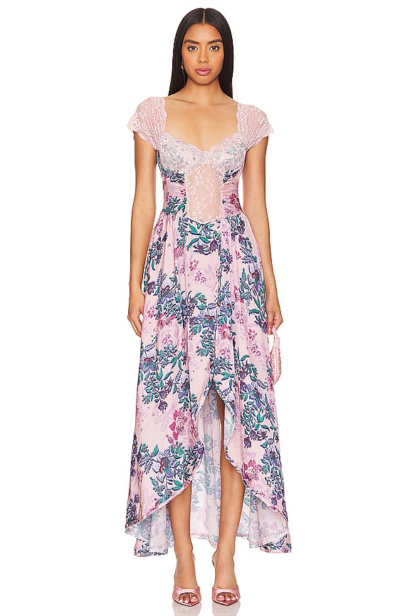 Free People x Intimately FP Bad For You Maxi Bodysuit In Dusty Rose Combo