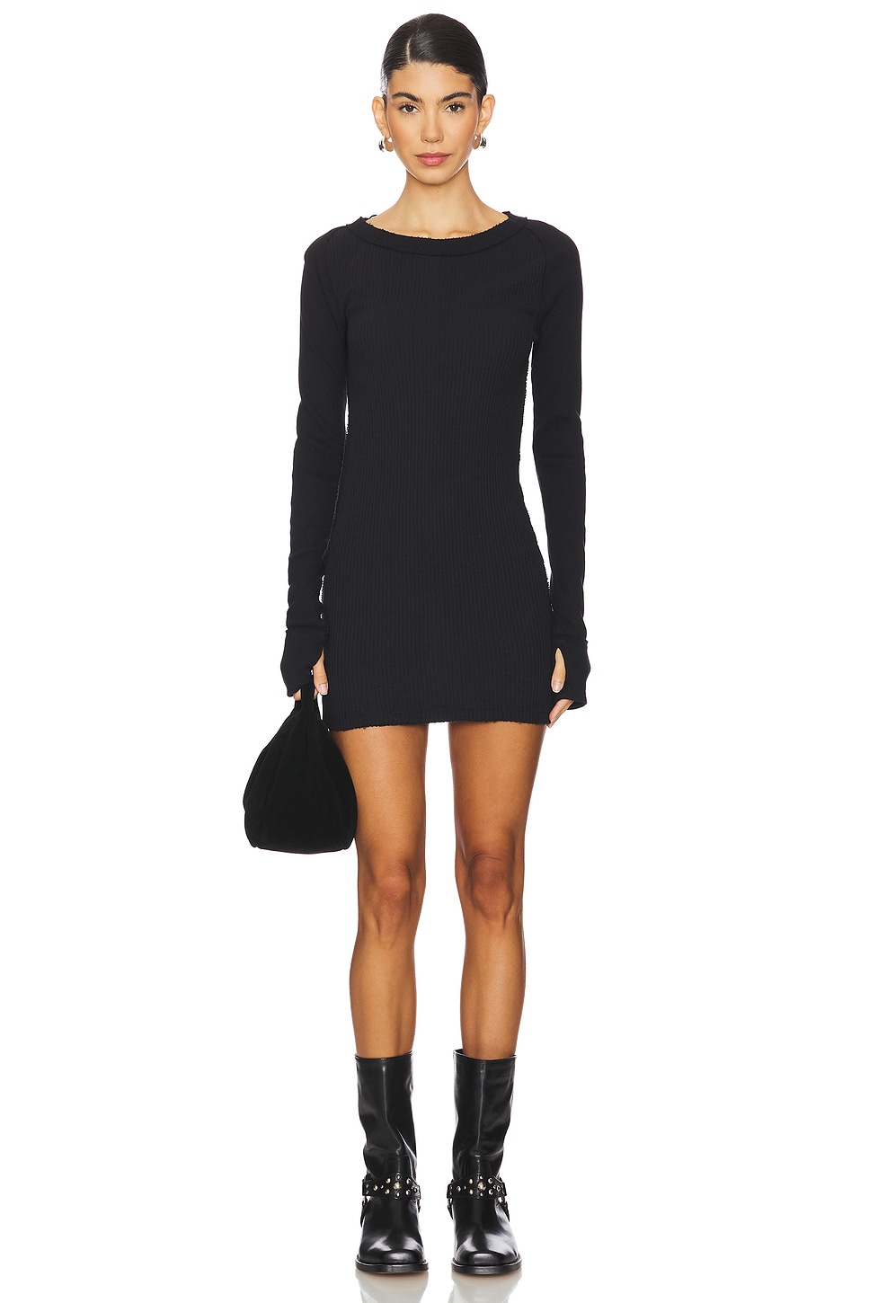 Free People x We The Free Care FP Honey B Crew Neck Dress In Black