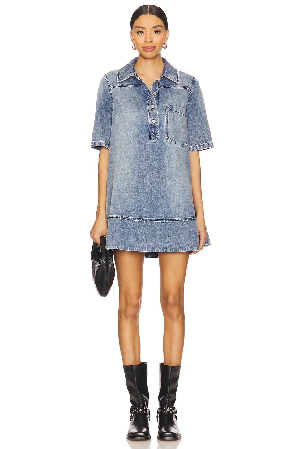 Free People Remino Denim Mini Dress