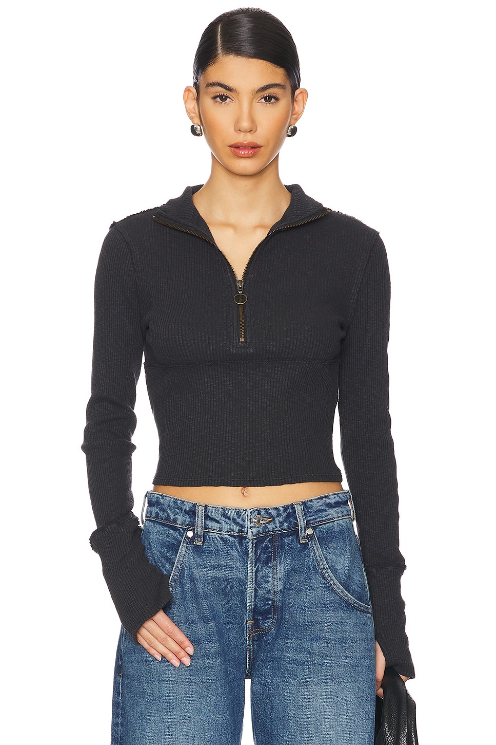 Free People x We The Free Midnight 1/2 Zip Sweater