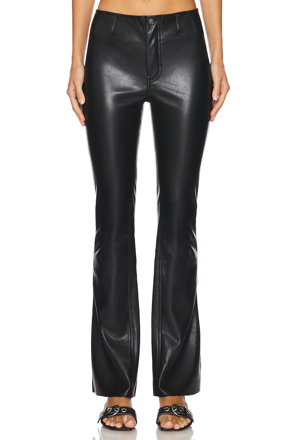 Free People x We The Free Level Up Faux Leather Slit Bootcut