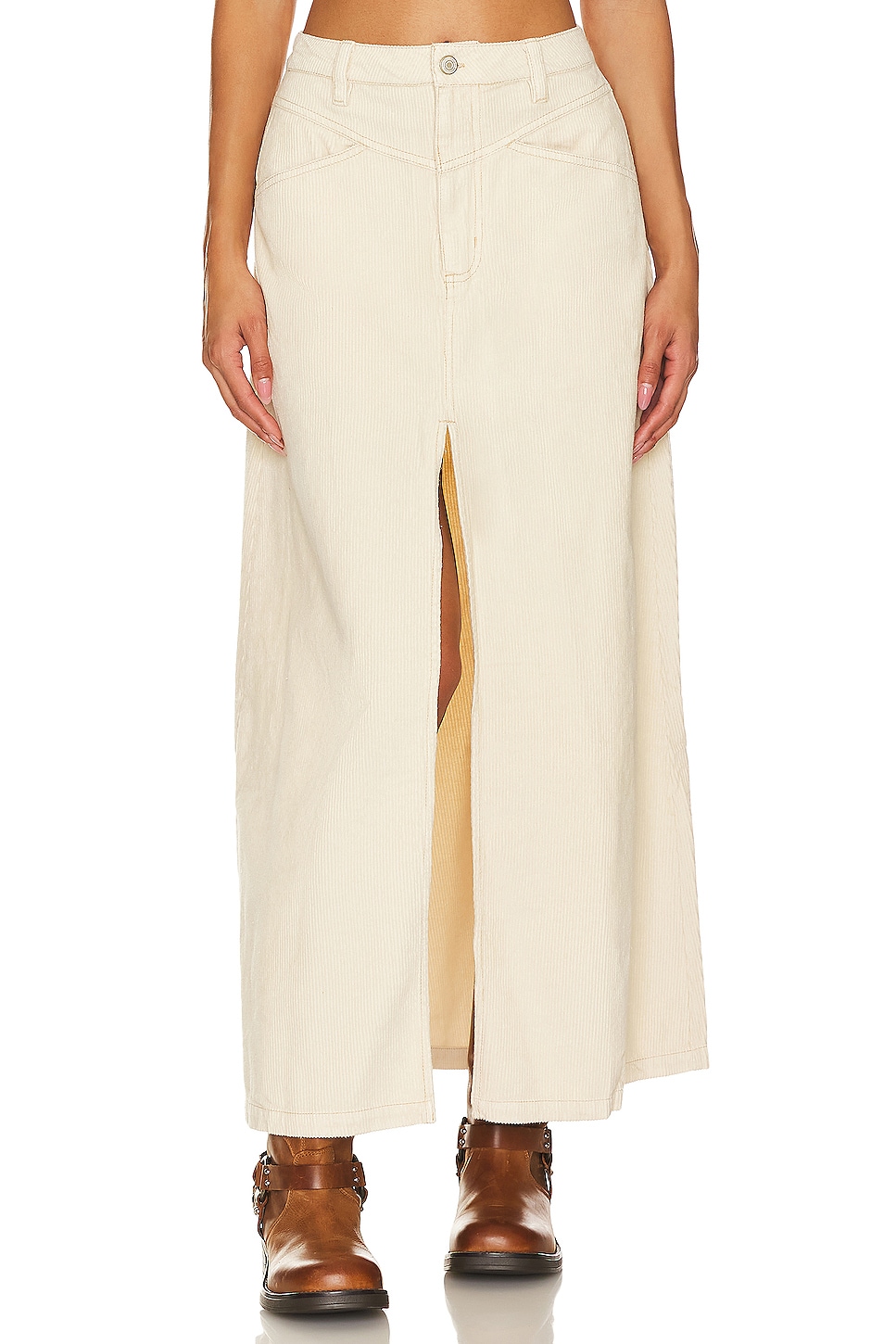 Free People Come As You Are Cord Maxi Skirt