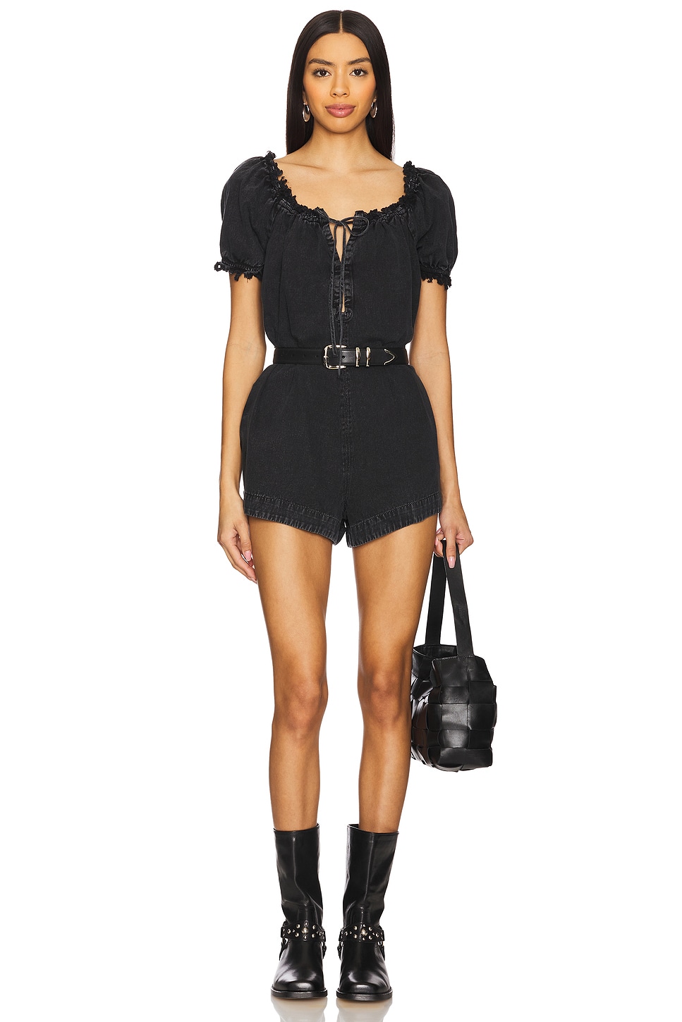 Free People x We The Free Daisy Denim Babydoll Romper