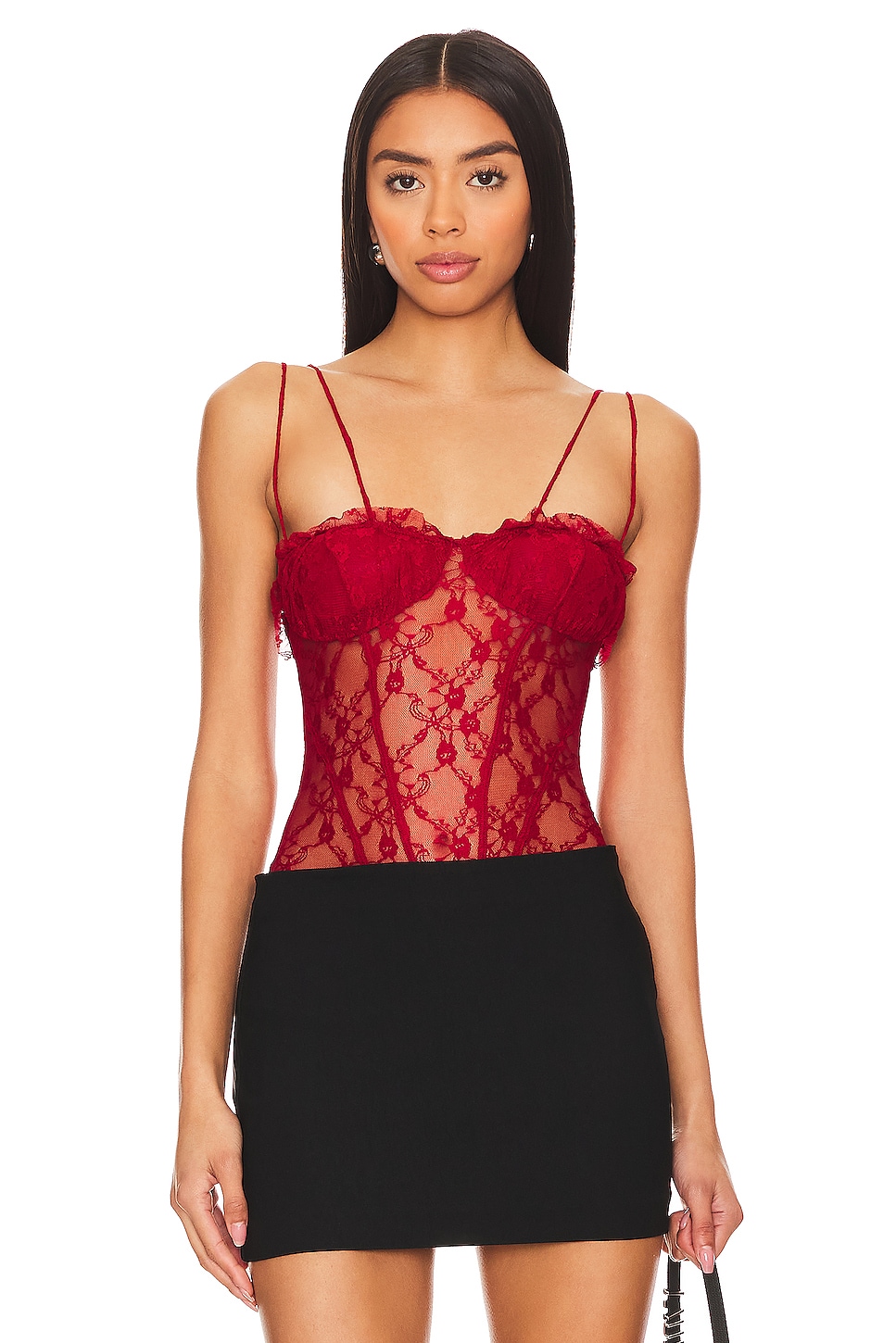 Free People x Intimately FP If You Dare Bodysuit In Cranberry