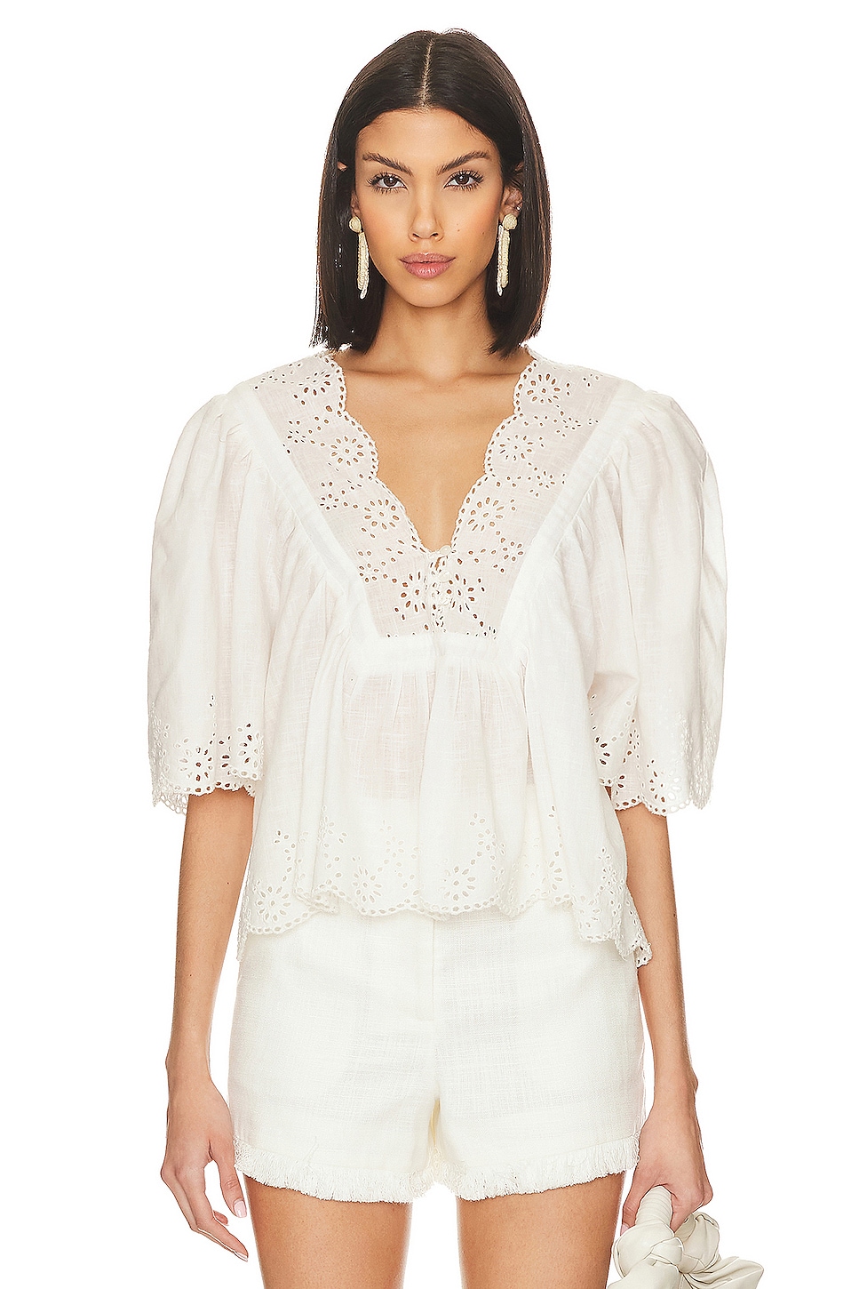 Free People Costa Eyelet Top