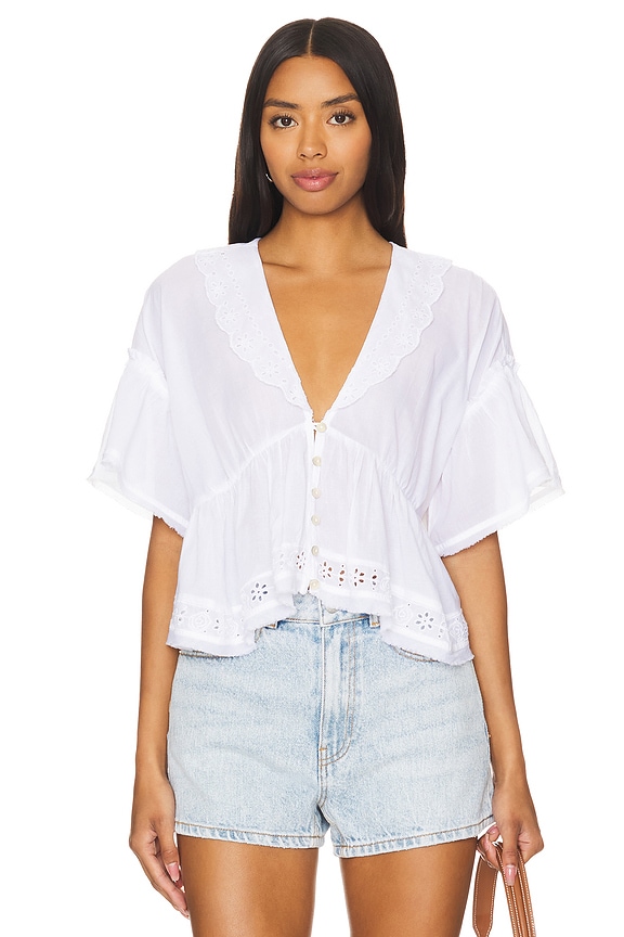 Free People Bella Cutwork Top