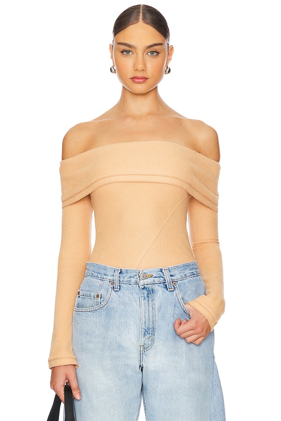 Free People x Intimately FP Autumn Cozy Bodysuit In Toasted